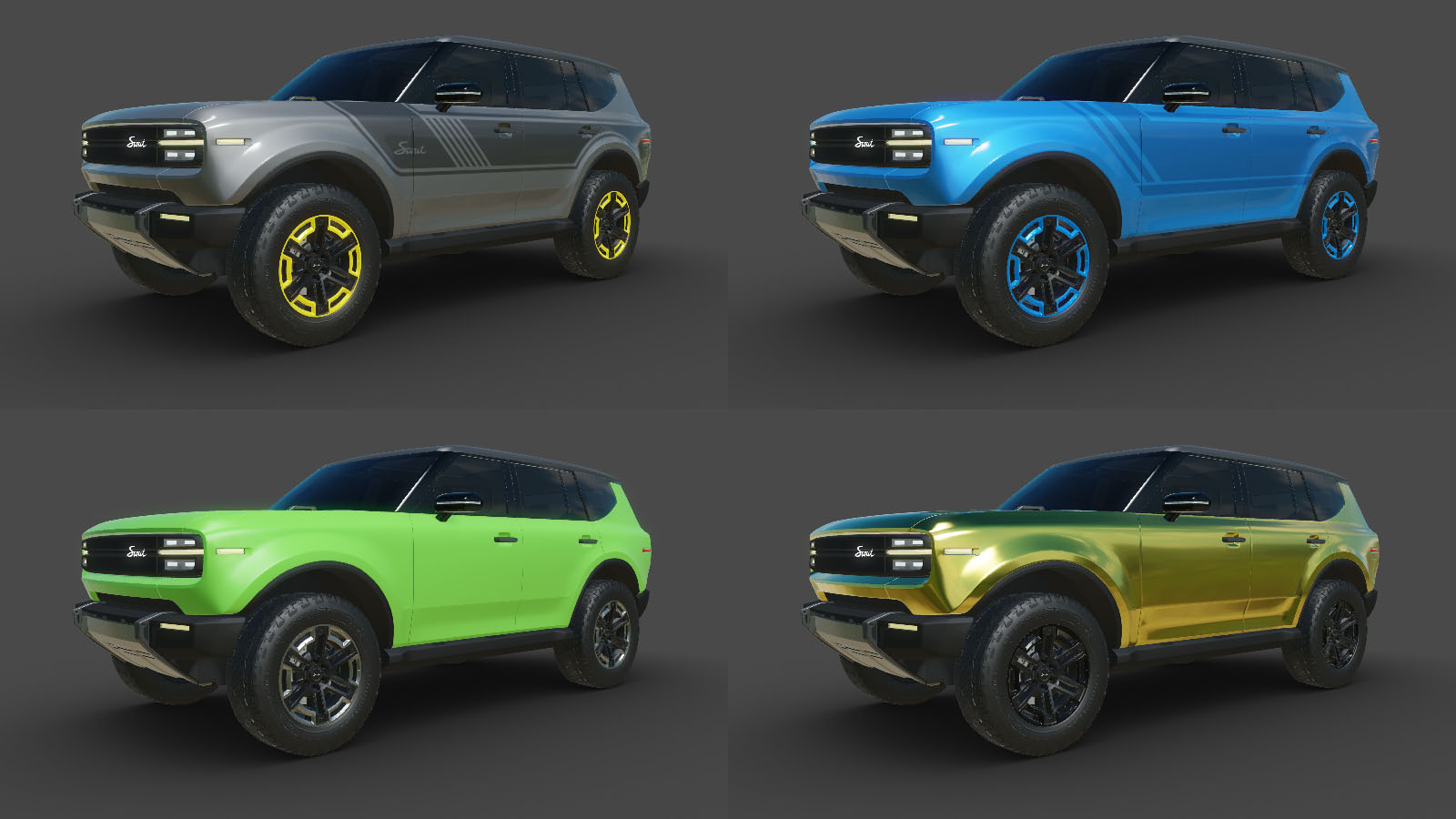 Prototype vehicle shown in multiple configurations